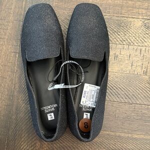 White Mountain Black Glitter Slip-On Loafers